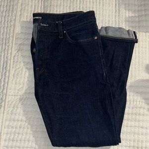 Mens Express Slim Raw Rinse Stretch selvedge denim jeans red line sz 34x30